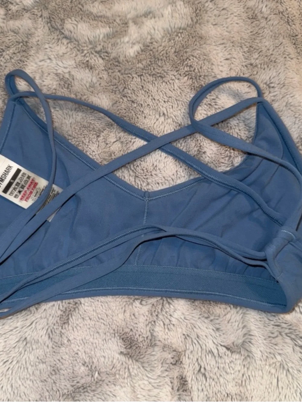 Never worn! Gymshark Blue Crisscross Sports Bra Sz S - Picture 2 of 3
